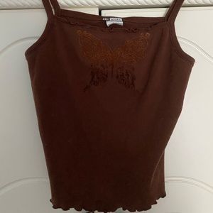 vintage brown butterfly top